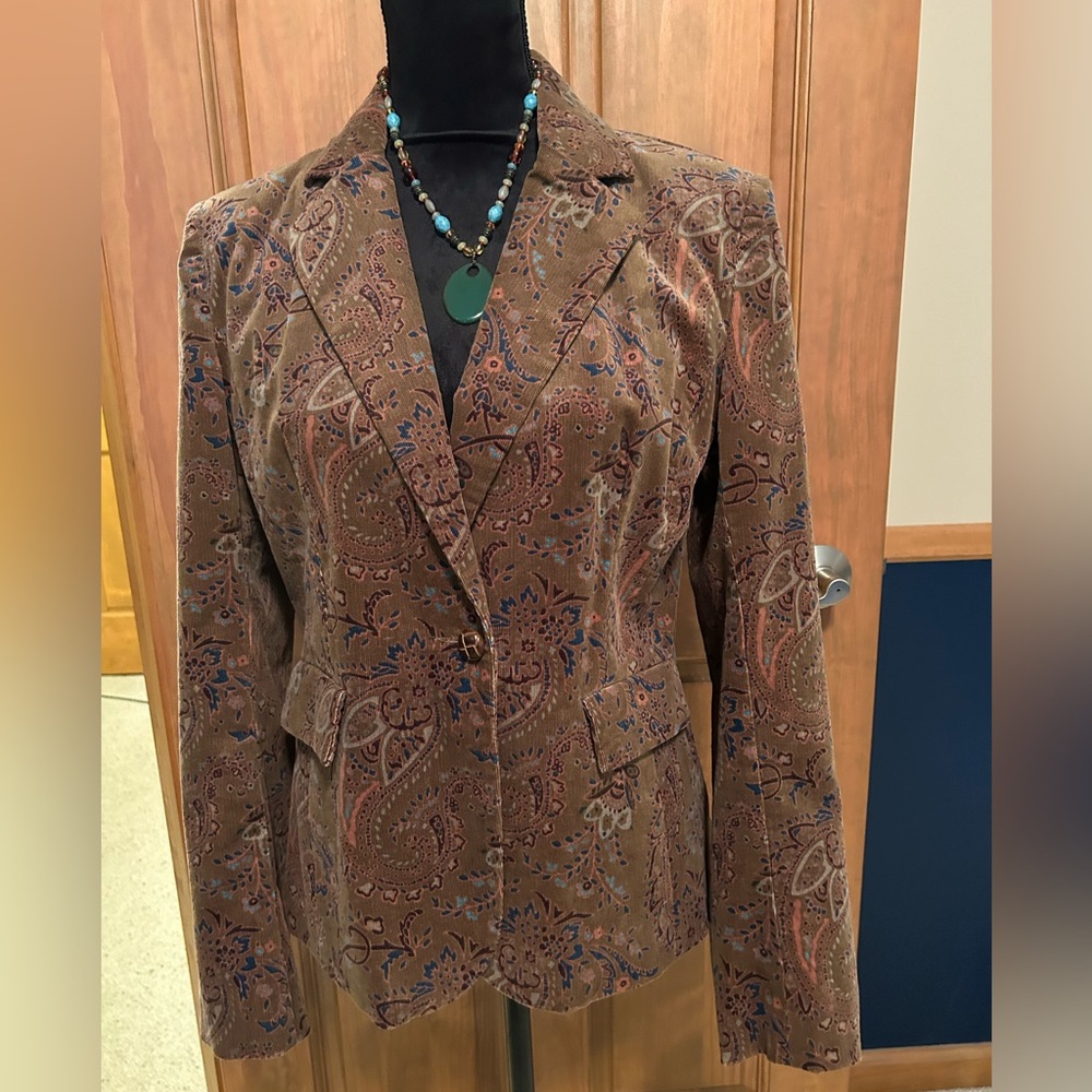 Boston Proper Brown Paisley Jacket